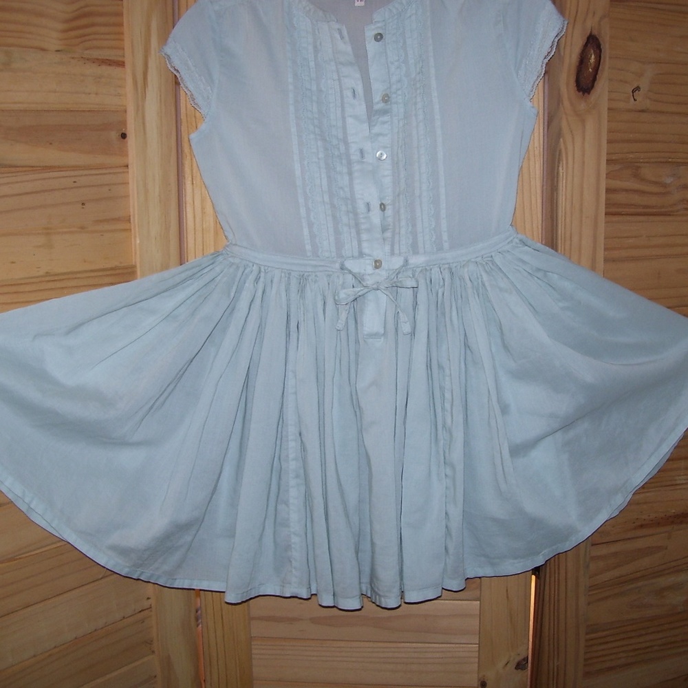 Tizzas Girl Dress Pale Blue 100% Cotton Size 9-10